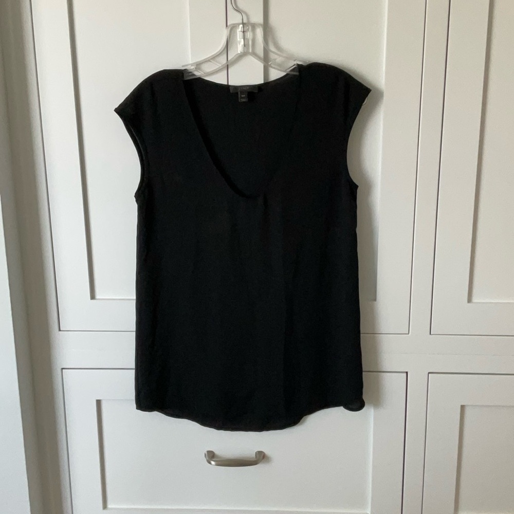 J. Crew Black Tank Top with V-Neckline